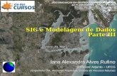 SIG e Modelagem de Dados Parte III Iana Alexandra Alves Rufino Professor Adjunto – UFCG (Engenheira Civil, Mestre em Arquitetura, Doutora em Recursos Naturais)