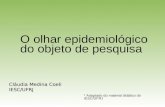 Cláudia Medina Coeli IESC/UFRJ * Adaptado do material didático do IESC/UFRJ O olhar epidemiológico do objeto de pesquisa.