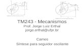 TM243 - Mecanismos Prof. Jorge Luiz Erthal jorge.erthal@ufpr.br Cames Síntese para seguidor oscilante.