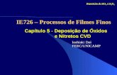 Capítulo 5 - Deposição de Óxidos e Nitretos CVD Ioshiaki Doi FEEC/UNICAMP Deposição de SiO 2 e Si 3 N 4 IE726 – Processos de Filmes Finos.