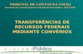TRANSFERÊNCIAS DE RECURSOS FEDERAIS MEDIANTE CONVÊNIOS TRIBUNAL DE CONTAS DA UNIÃO Secretaria de Controle Externo no Estado de Pernambuco - SECEX/PE.