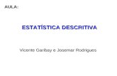 ESTATÍSTICA DESCRITIVA Vicente Garibay e Josemar Rodrigues AULA: