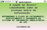 Ministério da Saúde SAS/DRAC/CGSI 8 AUDIHOSP A saúde no Brasil: caminhando rumo ao sistema único de informação. ENTENDENDO O FLUXO DO FATURAMENTO, PROCESSAMENTO.