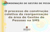 O processo de construção coletiva da reorganização da área de Gestão de Pessoas na SMS COORDENAÇÃO DE GESTÃO DE PESSOAS.