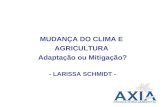 MUDANÇA DO CLIMA E AGRICULTURA Adaptação ou Mitigação? - LARISSA SCHMIDT -