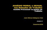 ASSÉDIO MORAL e SEXUAL nas Relações de Trabalho Assédio Processual na Justiça do Trabalho José Affonso Dallegrave Neto Amatra IX 2/setembro/2009.