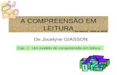 A COMPREENSÃO EM LEITURA De Jocelyne GIASSON Cap. 1 : Um modelo de compreensão em leitura De Boeck, 1996 et 2008.