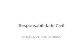 Responsabilidade Civil NOÇÕES INTRODUTÓRIAS. A responsabilidade civil é, sem dúvida, um tema de grande atualidade e de enorme importância para o estudioso.