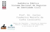 Audiência Pública Sistema Nacional de Registro de Identidade Civil Prof. Dr. Carlos Frederico Marcelo da Cunha Cavalcanti Câmara dos Deputados - Comissão.