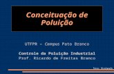 Conceituação de Poluição UTFPR – Campus Pato Branco Controle da Poluição Industrial Prof. Ricardo de Freitas Branco Fotos: Divulgação.