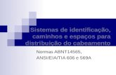 Sistemas de identificação, caminhos e espaços para distribuição do cabeamento Normas ABNT14565, ANSI/EIA/TIA 606 e 569A.