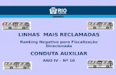 LINHAS MAIS RECLAMADAS Ranking Negativo para Fiscalização Direcionada CONDUTA AUXILIAR ANO IV – Nº 10.
