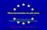 Macroeconomia no pós-euro Abel Moreira Mateus Professor da Universidade Nova de Lisboa Parque das Nações, 6 de Dezembro 2001.