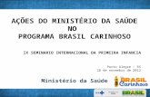 Ministério da Saúde AÇÕES DO MINISTÉRIO DA SAÚDE NO PROGRAMA BRASIL CARINHOSO IX SEMINARIO INTERNACIONAL DA PRIMEIRA INFANCIA Porto Alegre - RS 28 de novembro.