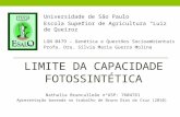 LIMITE DA CAPACIDADE FOTOSSINTÉTICA Universidade de São Paulo Escola Superior de Agricultura Luiz de Queiroz LGN 0479 – Genética e Questões Socioambientais.