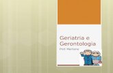Geriatria e Gerontologia Prof. Marilene. terminologia Senescência : envelhecimento normal Senilidade : envelhecimento patológico Gerontologia : estudo.