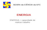 ENERGIA ENERGIA = capacidade de realizar trabalho SEARA da CIÊNCIA da UFC.