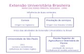 Extensão Universitária Brasileira MARIA DAS DORES PIMENTAL NOGUEIRA - UFMG Cursos Origem na Inglaterra Prestação de serviços Origem nos Estados Unidos.