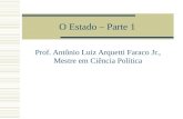 O Estado – Parte 1 Prof. Antônio Luiz Arquetti Faraco Jr., Mestre em Ciência Política.