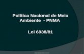 Política Nacional de Meio Ambiente - PNMA Lei 6938/81 apanizi@paniziesilva.com.br1.