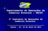 Departamento de Operações de Comércio Exterior – DECEX 2º Seminário de Operações de Comércio Exterior ___________________________ Santos - SP, 24 de abril.
