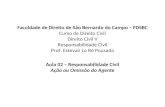 Faculdade de Direito de São Bernardo do Campo – FDSBC Curso de Direito Civil Direito Civil V Responsabilidade Civil Prof. Estevan Lo Ré Pousada Aula 02.