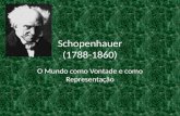 Schopenhauer (1788-1860) O Mundo como Vontade e como Representação.