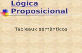 Lógica Proposicional Tableaux semânticos. Sistema de Tableaux Semânticos Alfabeto da Lógica Proposicional Conjunto de fórmulas da Lógica Proposicional.