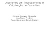 Algoritmos de Processamento e Otimização de Consultas Adriano Douglas Girardello Ana Paula Fredrich Tiago Alexandre Schulz Sippert.
