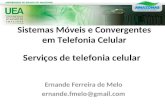 Ernande Ferreira de Melo ernande.fmelo@gmail.com Serviços de telefonia celular Sistemas Móveis e Convergentes em Telefonia Celular.