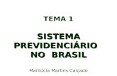 TEMA 1 SISTEMA PREVIDENCIÁRIO NO BRASIL Marilúcia Martins Calçado.