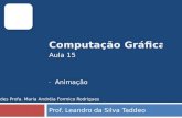 Prof. Leandro da Silva Taddeo – Animação Aula 15 *Slides Profa. Maria Andréia Formico Rodrigues.