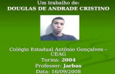 Um trabalho de: DOUGLAS DE ANDRADE CRISTINO Colégio Estadual Antônio Gonçalves – CEAG Turma: 2004 Professor: Jarbas Data: 16/09/2008.
