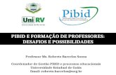 Professor Ms. Roberto Barcelos Souza Coordenador de Gestão PIBID e processos educacionais Universidade Estadual de Goiás Email: roberto.barcelos@ueg.br.