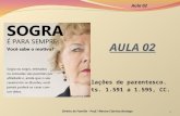 AULA 02  Relações de parentesco.  Arts. 1.591 a 1.595, CC. Aula 02 Direito de Família - Prof.ª Mestra Clarissa Bottega 1.