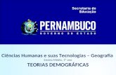 Ciências Humanas e suas Tecnologias – Geografia Ensino Médio, 1º ano TEORIAS DEMOGRÁFICAS.