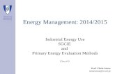 Energy Management: 2014/2015 Industrial Energy Use SGCIE and Primary Energy Evaluation Methods Class # 9 Prof. Tânia Sousa taniasousa@ist.utl.pt.