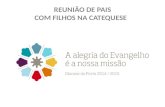 REUNIÃO DE PAIS COM FILHOS NA CATEQUESE. 1.1. A inspiração do tema.