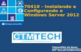 70410 - Instalando e Configurando o Windows Server 2012 Cleosmildo de Jesus Analista em infraestrutura Microsoft MCT – Microsoft Certified Trainer.