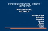 CURSO DE GRADUAÇÃO – DIREITO - METROCAMP PROCESSO CIVIL RECURSOS Maria Claudia Reinaldo Hercules Bruno Cesar Juliane Kelly.