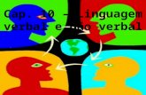Cap. 10 – Linguagem verbal e não verbal. O que é Linguagem? Manifestação do pensamento Expressa em códigos de diferentes naturezas Deve ser entendida.