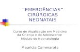 “EMERGÊNCIAS” CIRÚRGICAS NEONATAIS Curso de Atualização em Medicina da Criança e do Adolescente Módulo de Neonatologia Mauricia Cammarota.