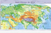 Mapa Físico da Ásia. 7 - Ásia: berço das religiões monoteístas no O. Médio. Islamismo/ cristianismo/ judaísmo. 8 - Hinduismo/ Budismo/ xintoísmo: demais.