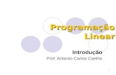 1 Programação Linear Introdução Prof. Antonio Carlos Coelho.
