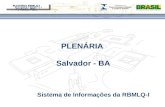 Título do evento PLENÁRIA Salvador - BA Sistema de Informações da RBMLQ-I PLENÁRIA RBMLQ-I PLENÁRIA RBMLQ-I 2º CICLO - 2013.