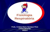 Profa. Cristina Maria Henrique Pinto CFS/CCB/UFSC 2003-2 Fisiologia Respiratória.