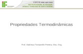 Propriedades Termodinâmicas Prof. Matheus Fontanelle Pereira, Msc. Eng.