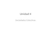 Unidad II Sociedades Colectivas. Código Civil CAP. XI Secc. III Art. 1025 al 1037.