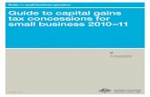 Guide to Capital Gains Tax Concessions for Small Business 2010-2011 NAT 8384