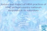 Nature and Impact of HRM Practices of MNC